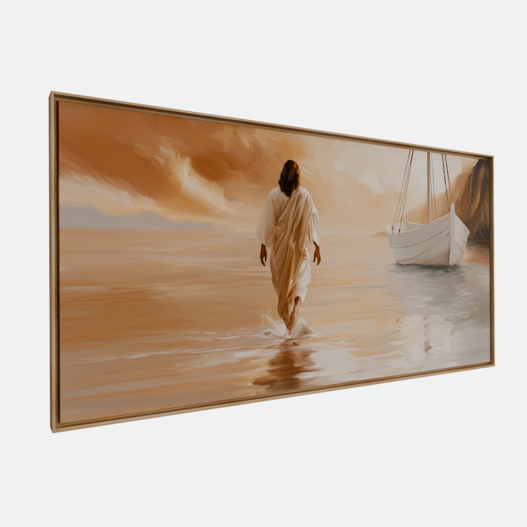 QUADRO PINTURA JESUS SOBRE AS ÁGUAS