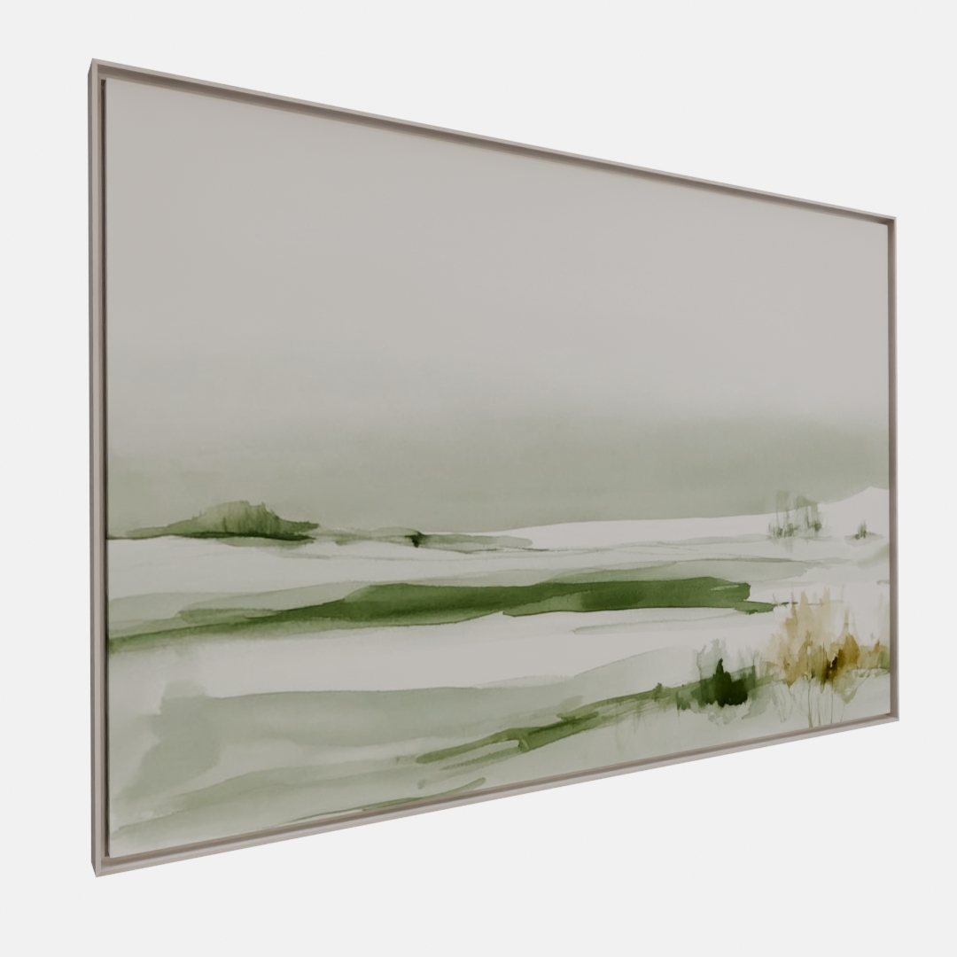 QUADRO HORIZONTE CAMPESTRE EM AQUARELA