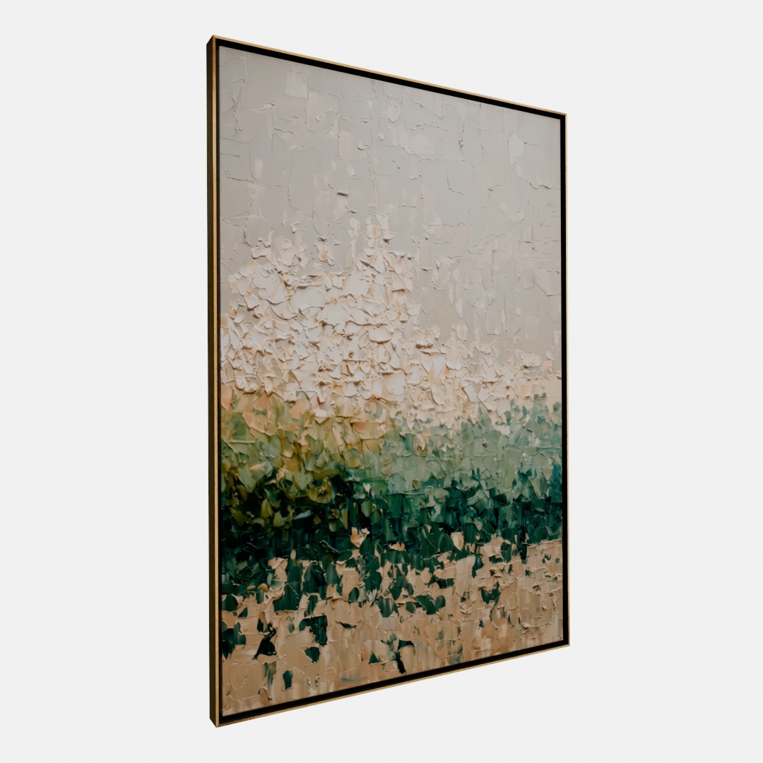 QUADRO HORIZONTE VERDEJANTE ABSTRATO