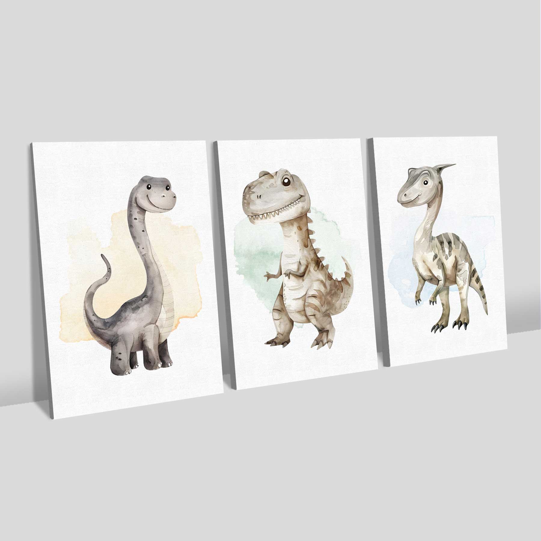 Kit 3 quadros retangulares - Trio Baby Dinos