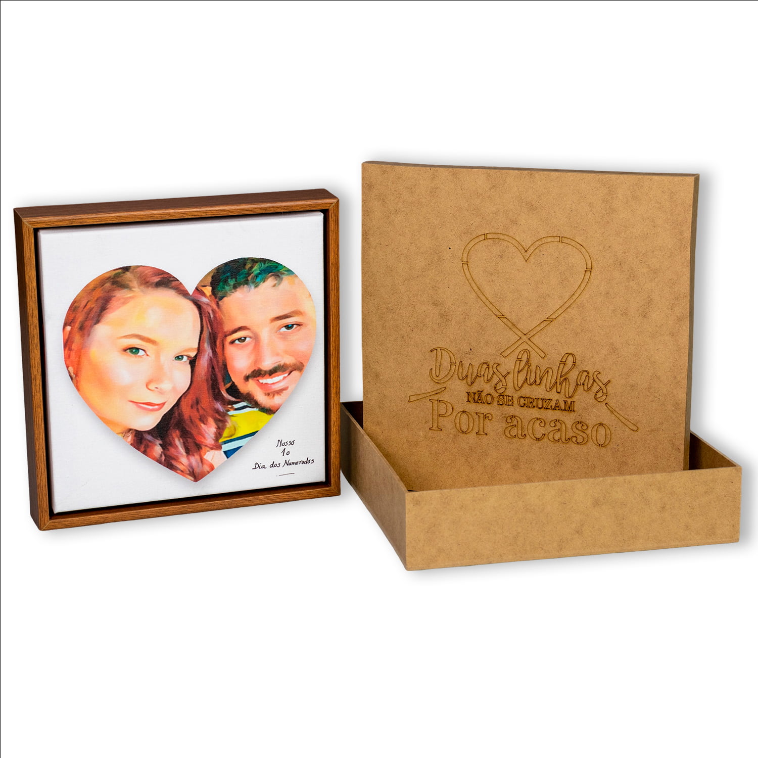 Quadro Personalizado  Quadrado - Namorados Coração (pintura) - 25x25 cm