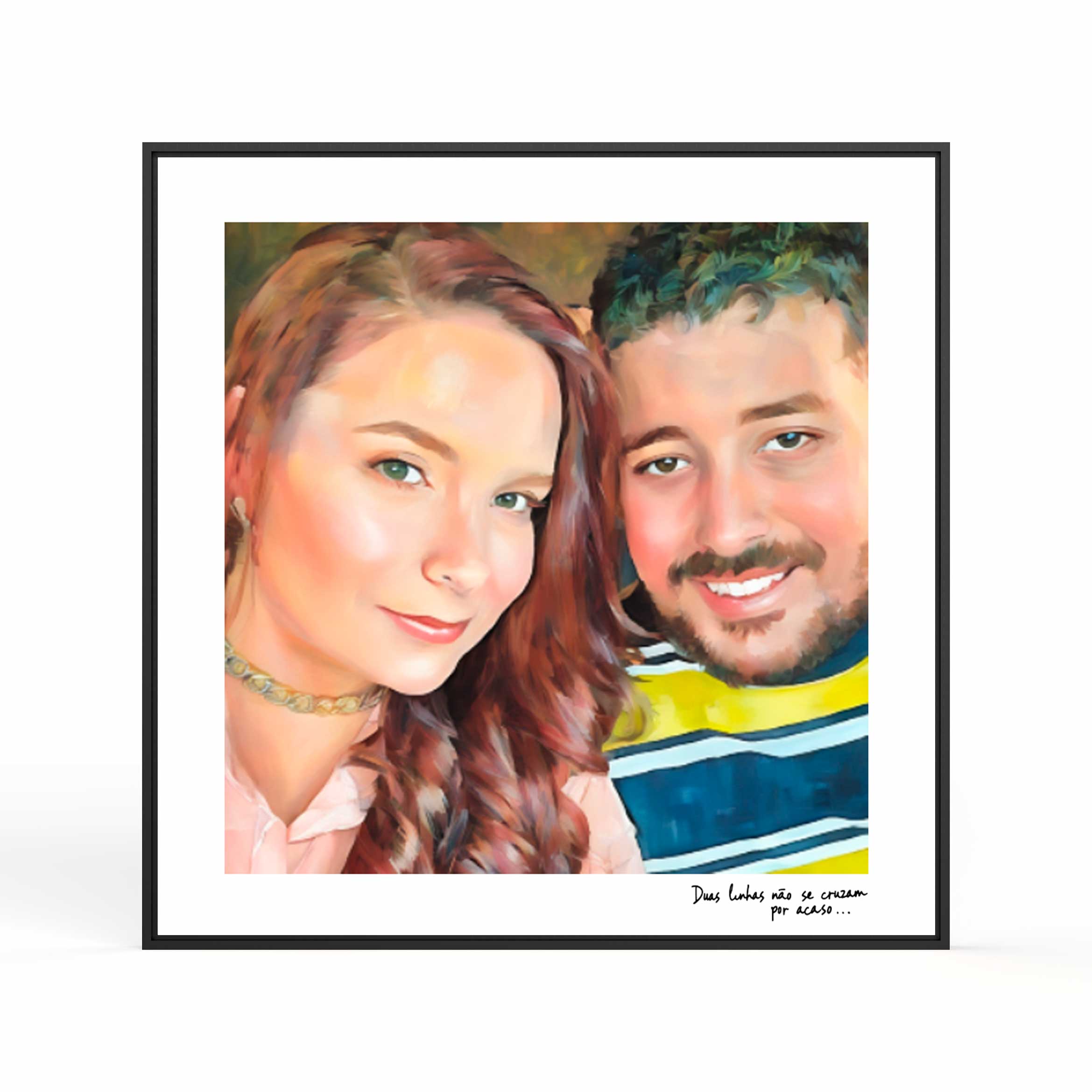 Quadro Personalizado quadrado - Namorados (pintura) - 25x25 cm