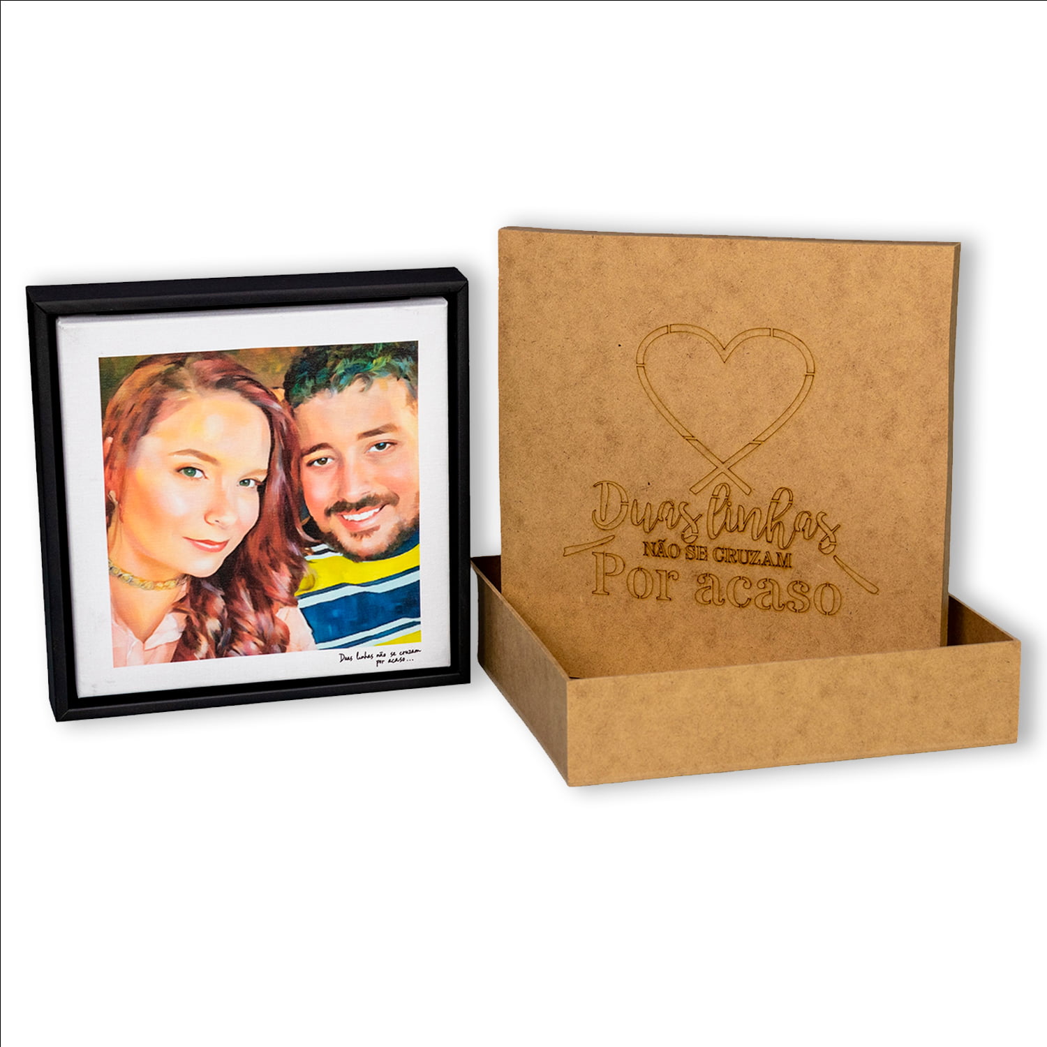 Quadro Personalizado quadrado - Namorados (pintura) - 25x25 cm