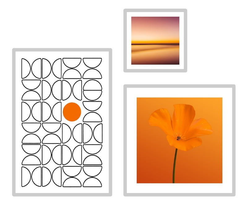 Kit 3 quadros - Trio Abstrato WARM MINIMALISM