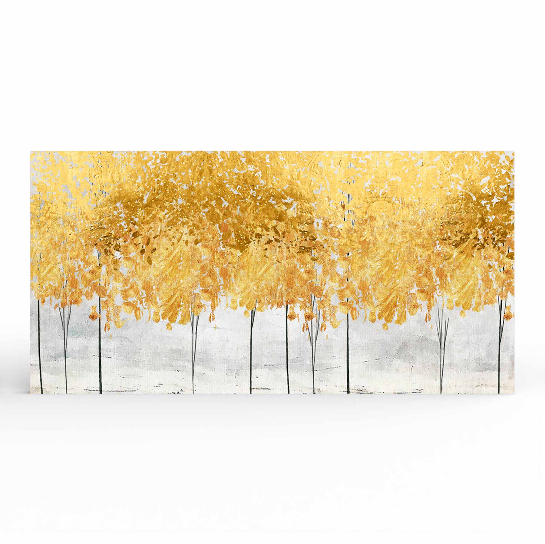 Quadro panorâmico Floresta Abstrata Dourada Liê Decor