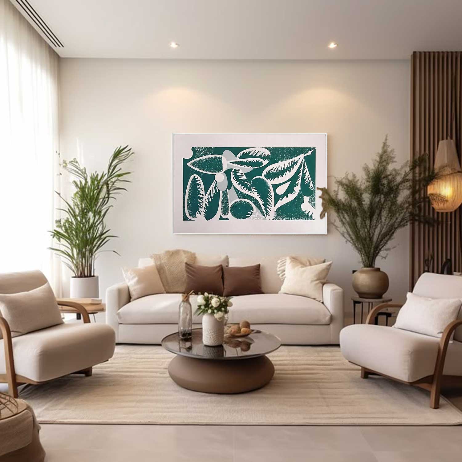 Quadro Retangular - Abstract Green Leaves