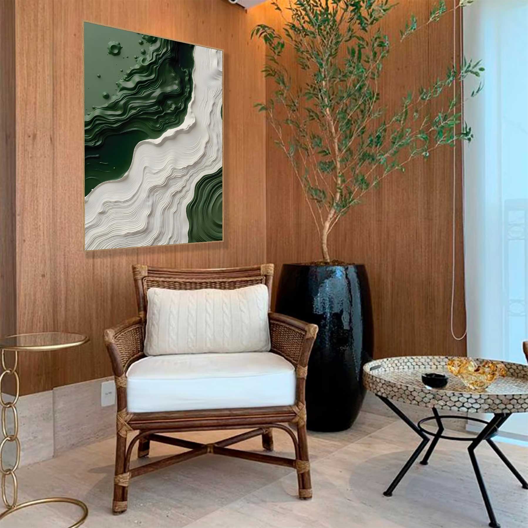 Quadro Retangular - Litoral Abstrato 3D