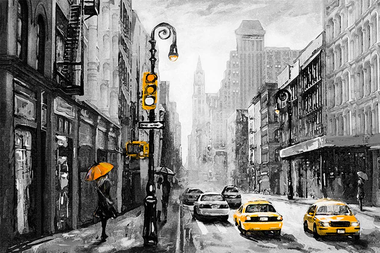 Quadro Retangular - Detalhes de Nova Iorque (pintura)
