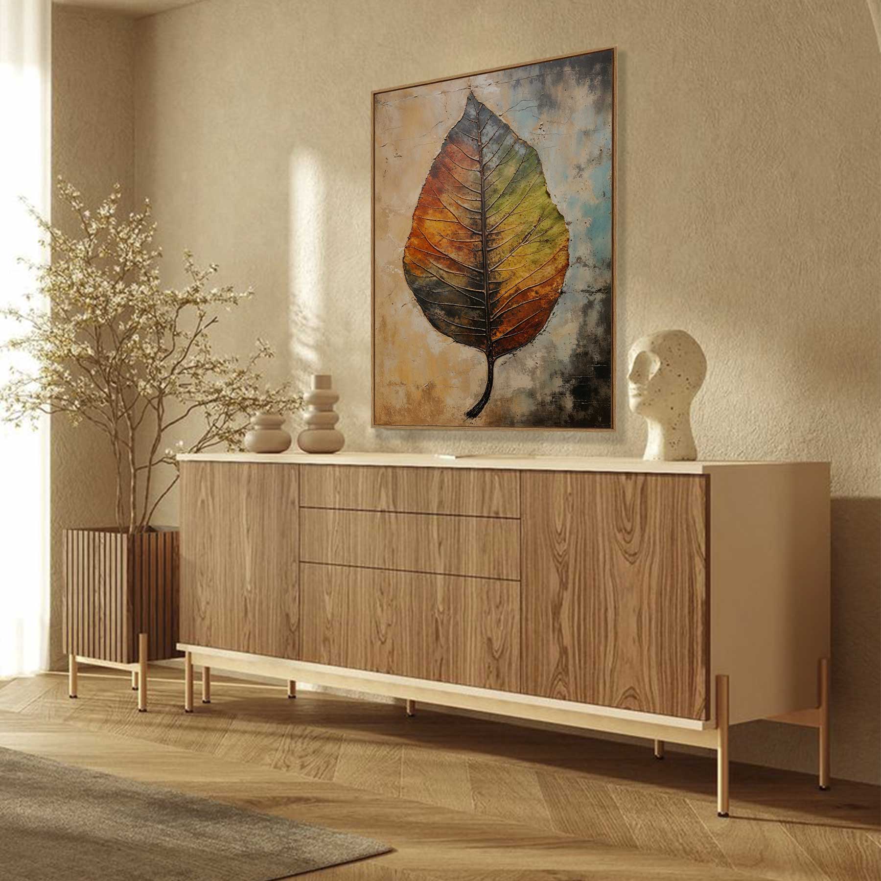 Quadro Retangular - Colorful Leaf