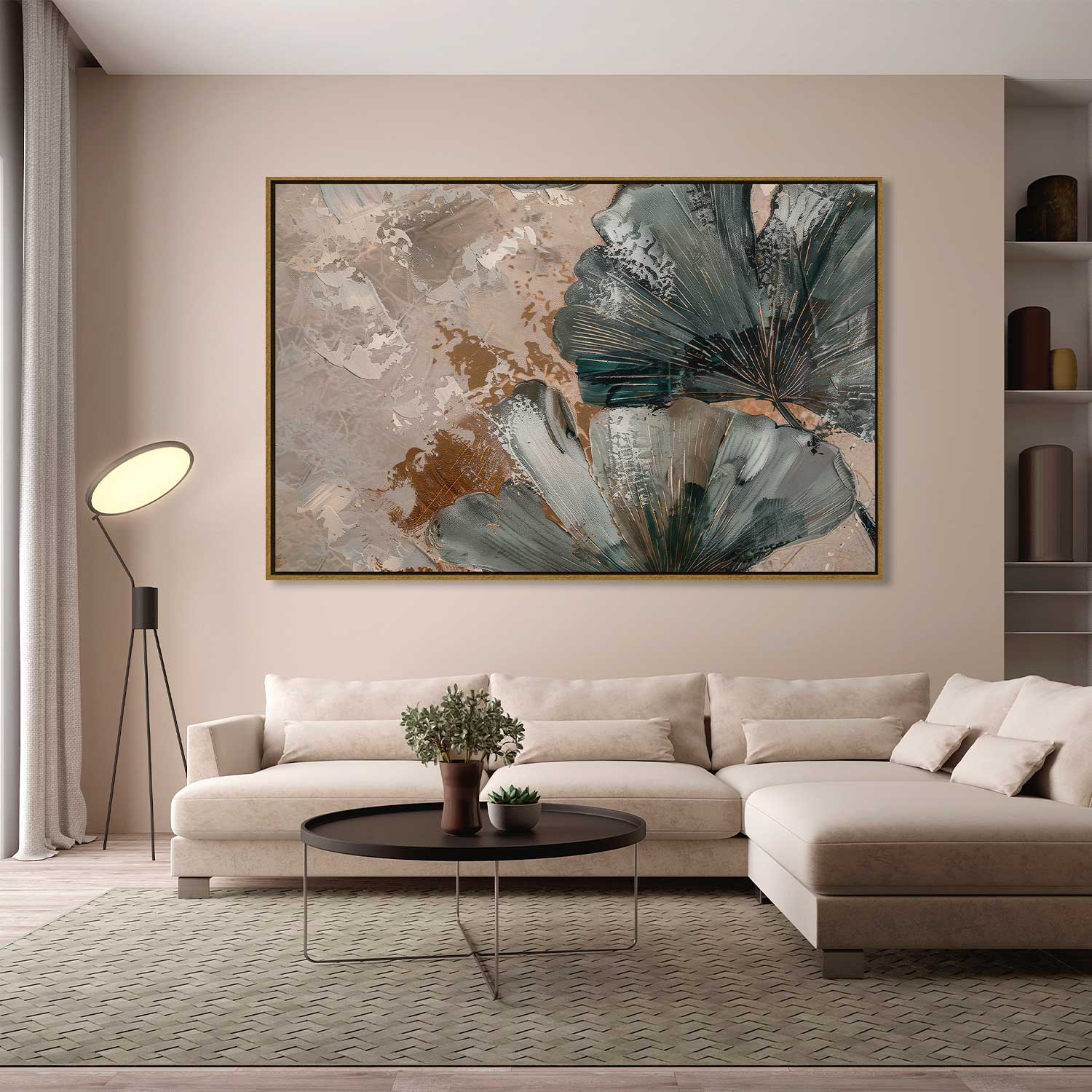 Quadro Retangular - Detalhe das Folhas Ginkgo