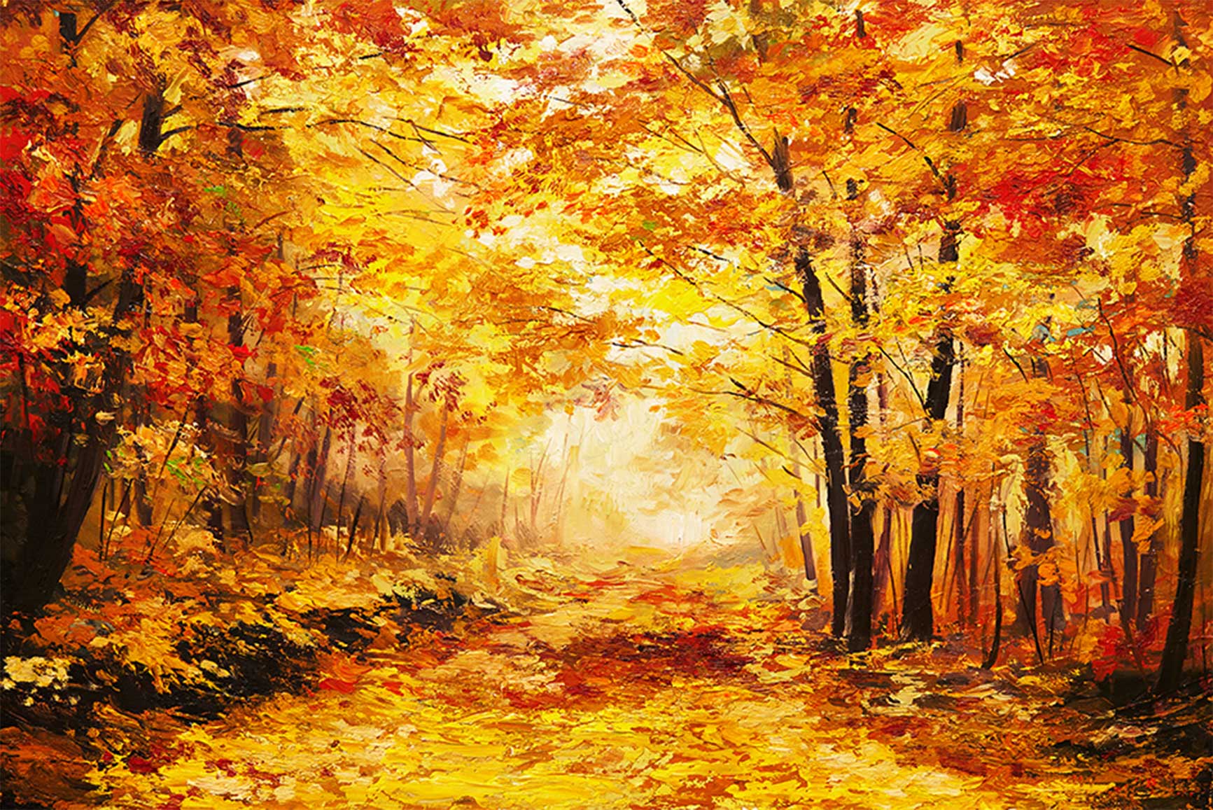 Quadro Retangular  - Trilha no outono (pintura)
