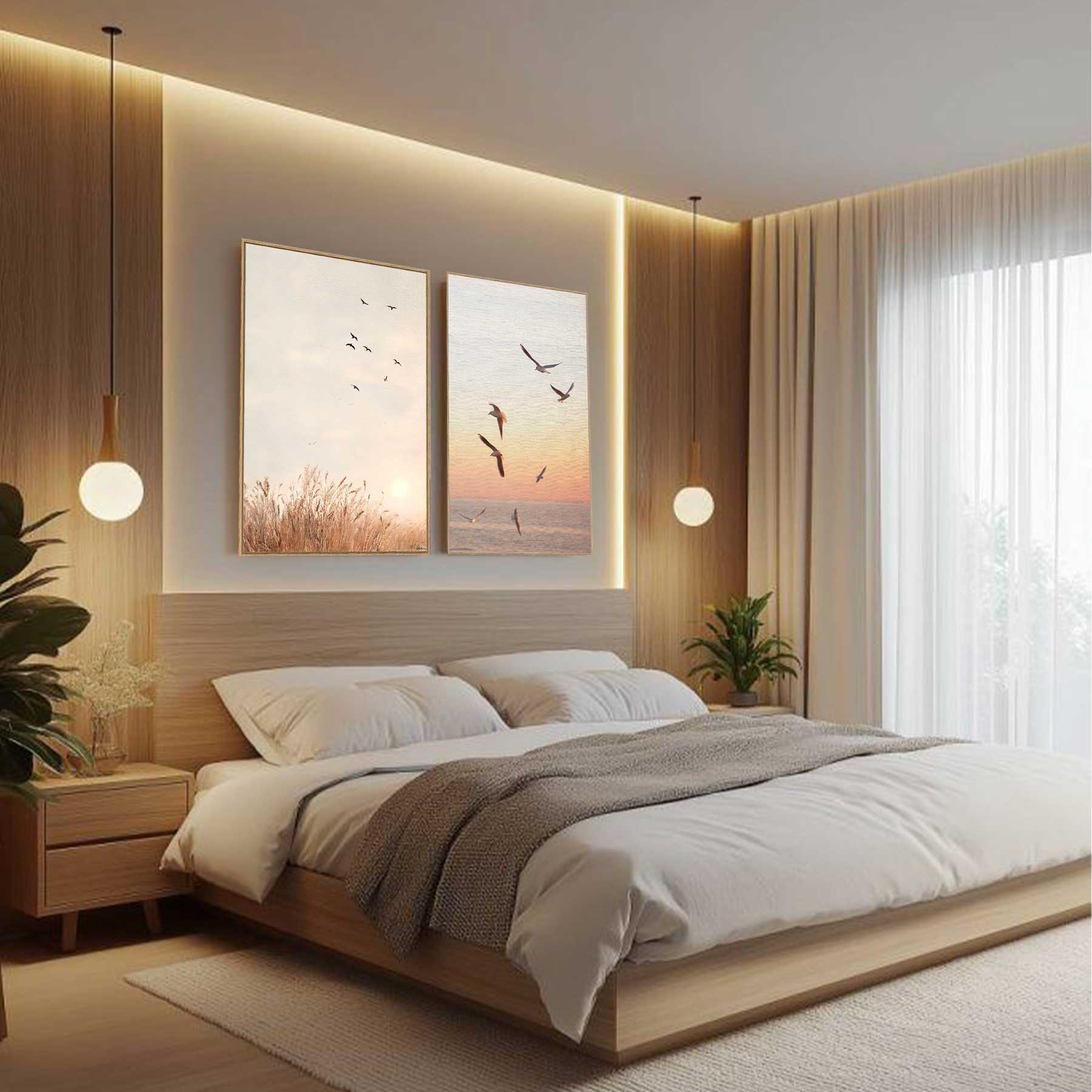 Kit 2 quadros retangulares - Um sonho de liberdade