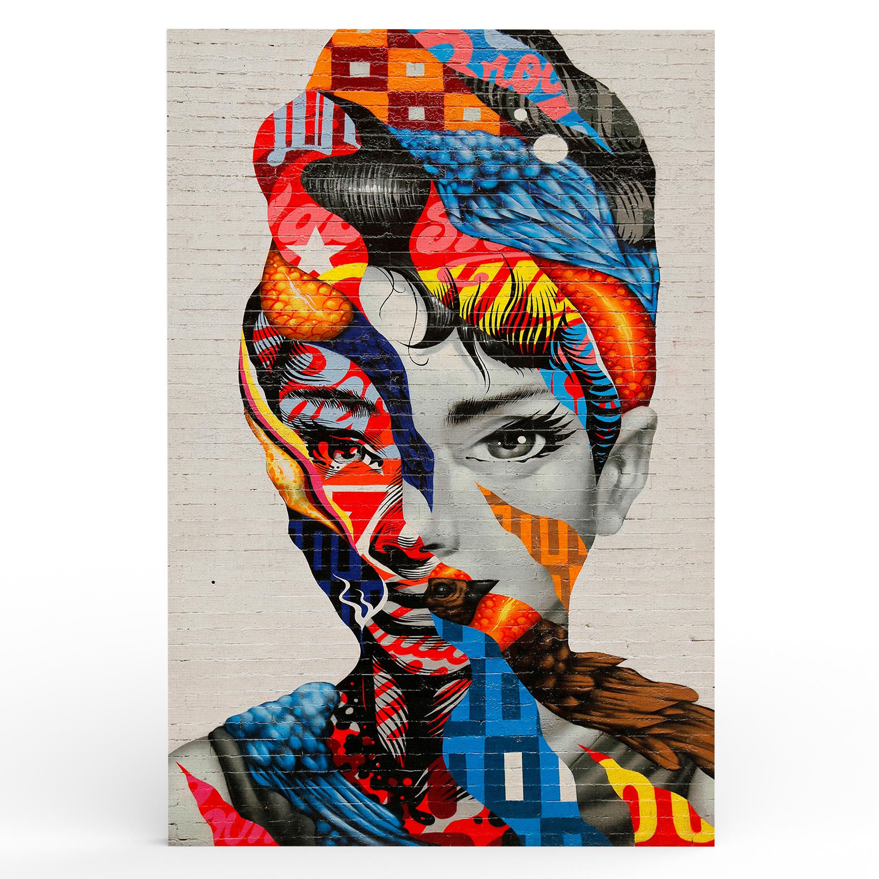 Quadro Retangular - Audrey Hepburn Street Art - Liê Decor