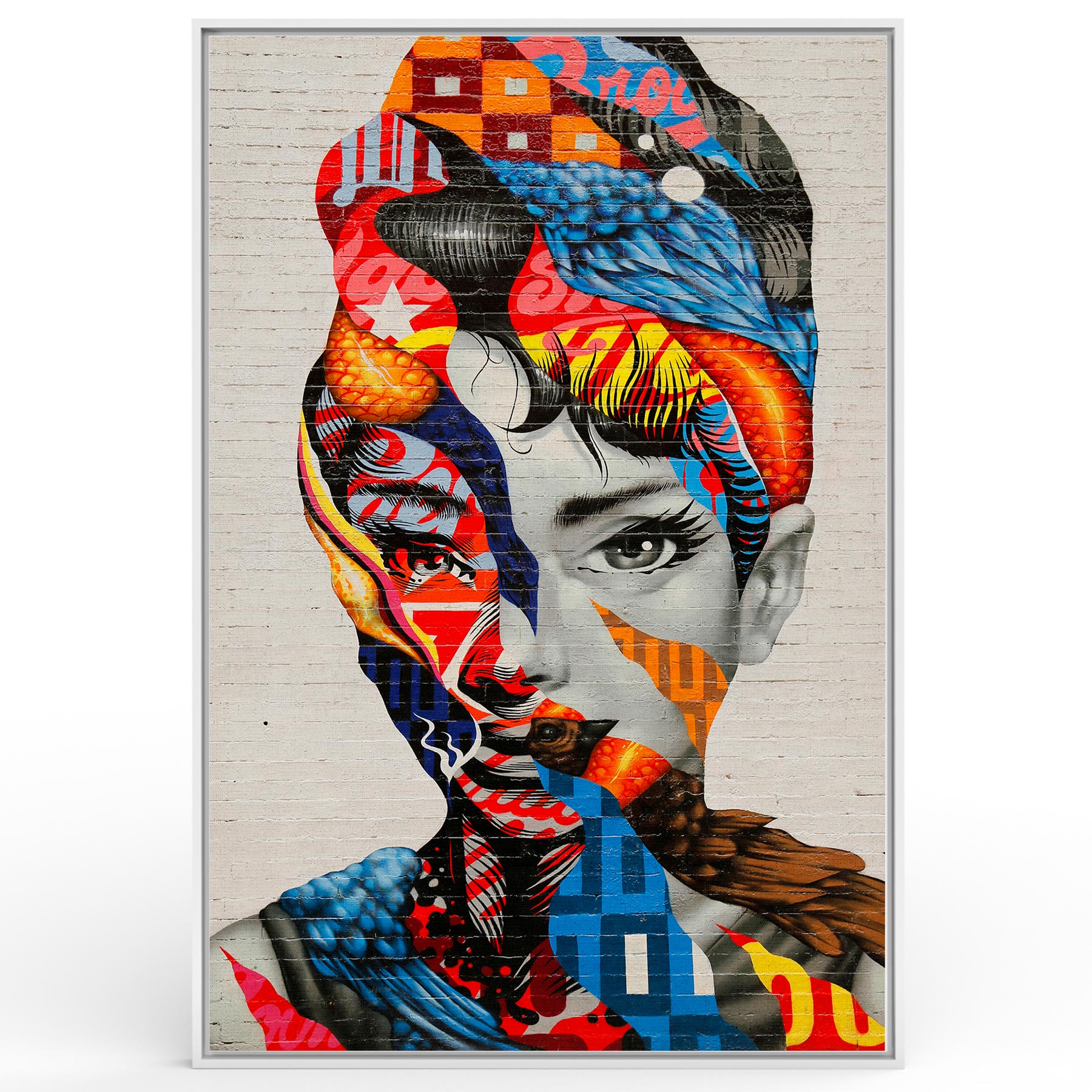 Quadro Retangular - Audrey Hepburn Street Art - Liê Decor