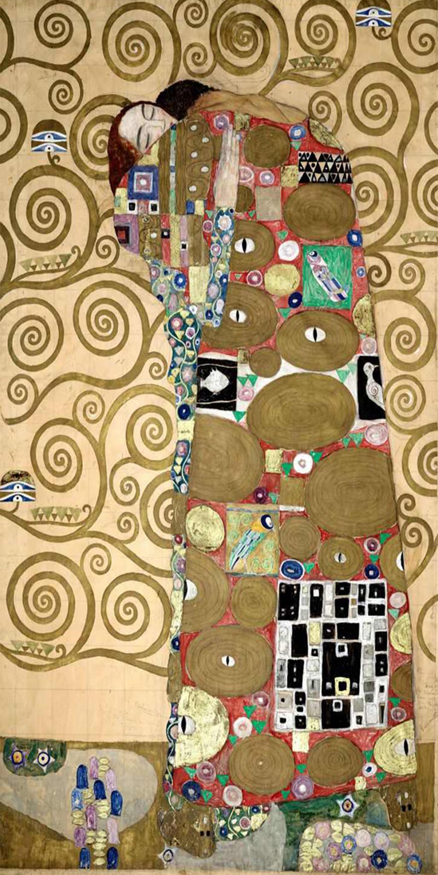 Quadro panorâmico - Gustav Klimt - Abraço
