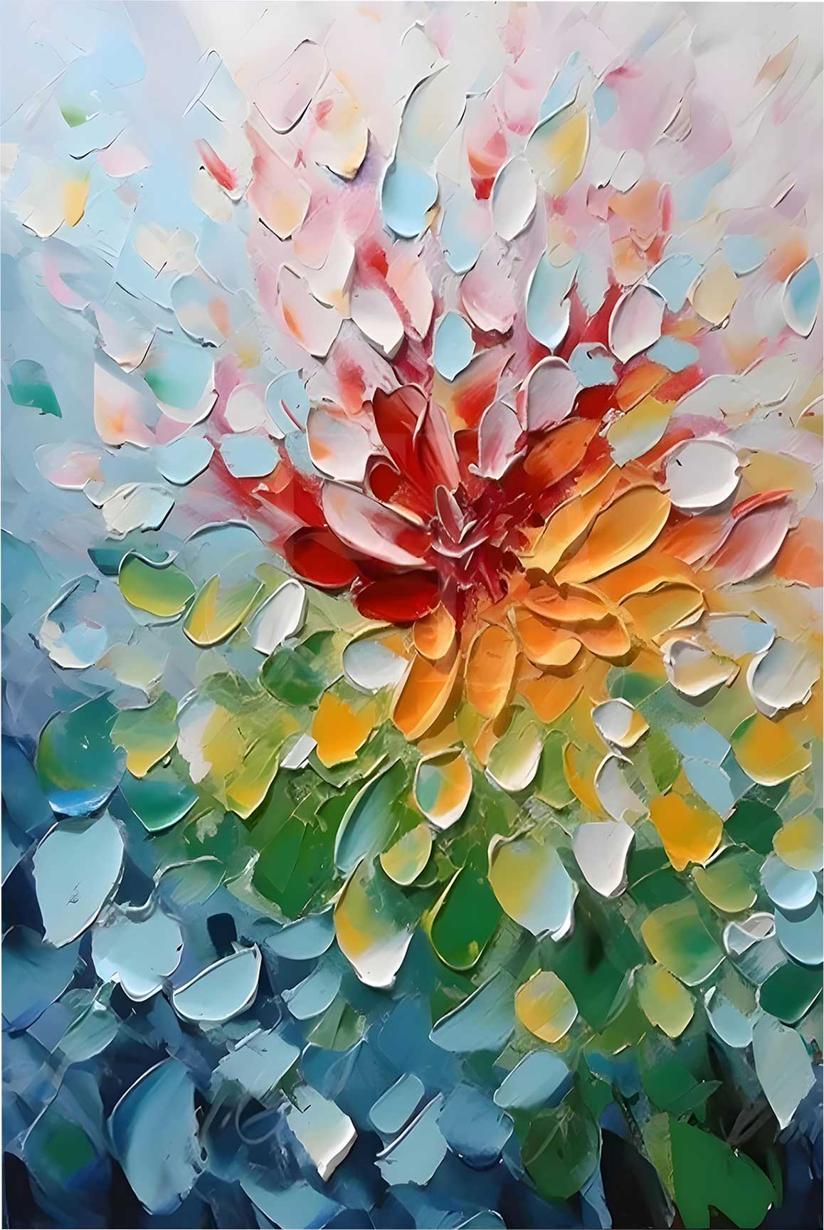 Quadro Retangular - Pétalas Coloridas