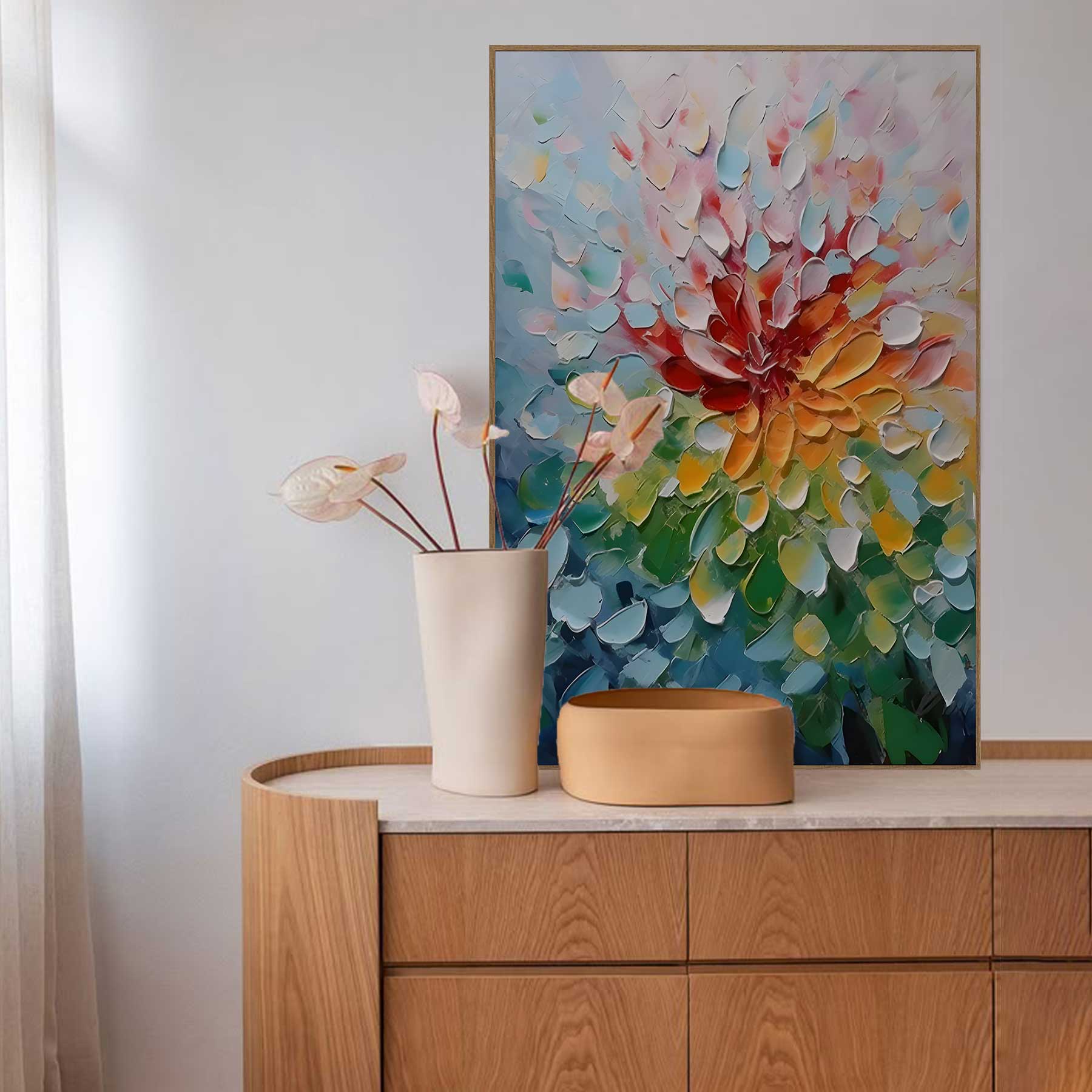 Quadro Retangular - Pétalas Coloridas