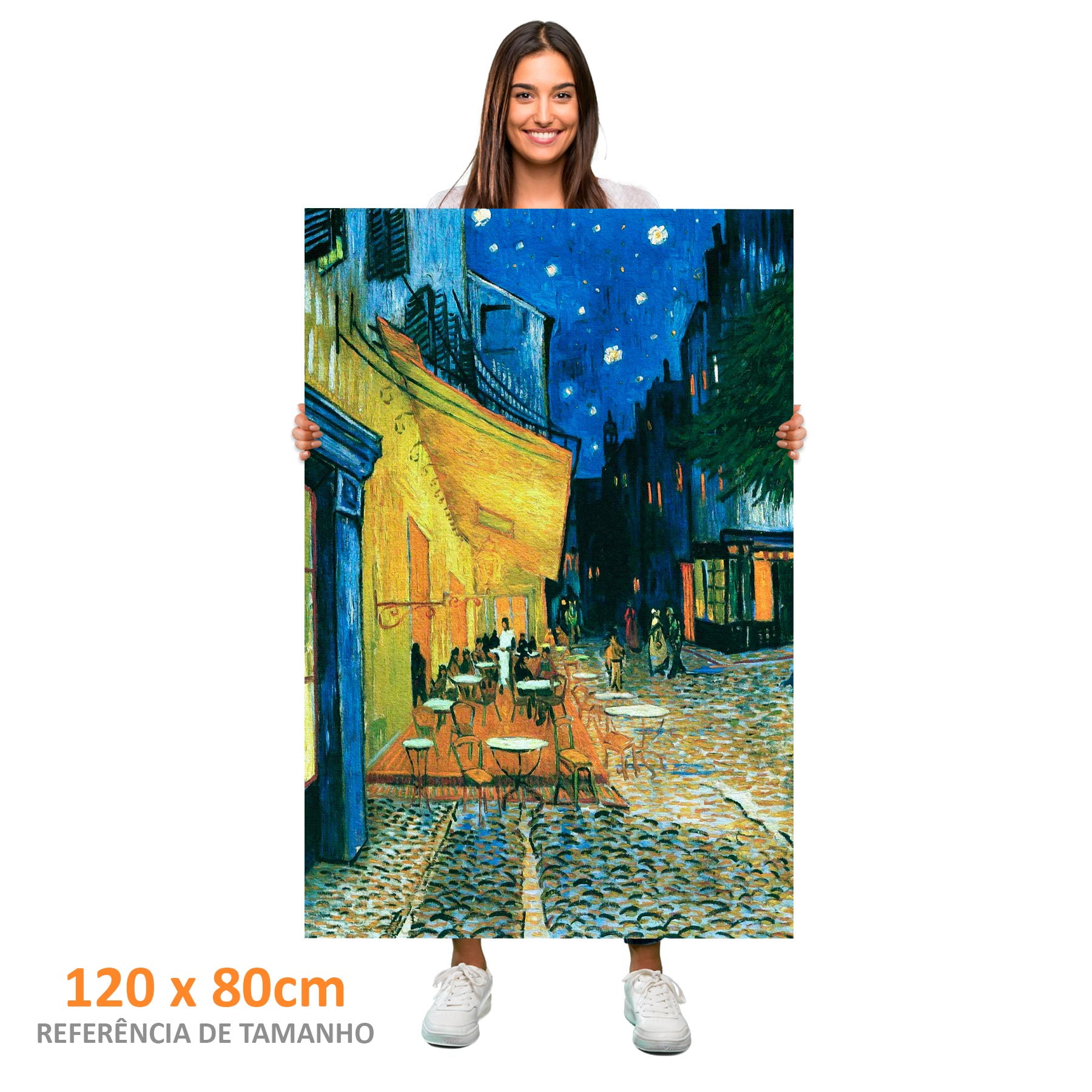 Quadro Retangular - Vincent van Gogh - Cafe Terrace at Night - Liê