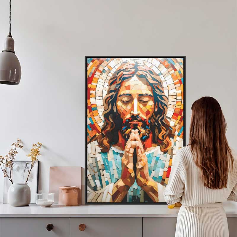 Quadro Retangular - Jesus Mosaico