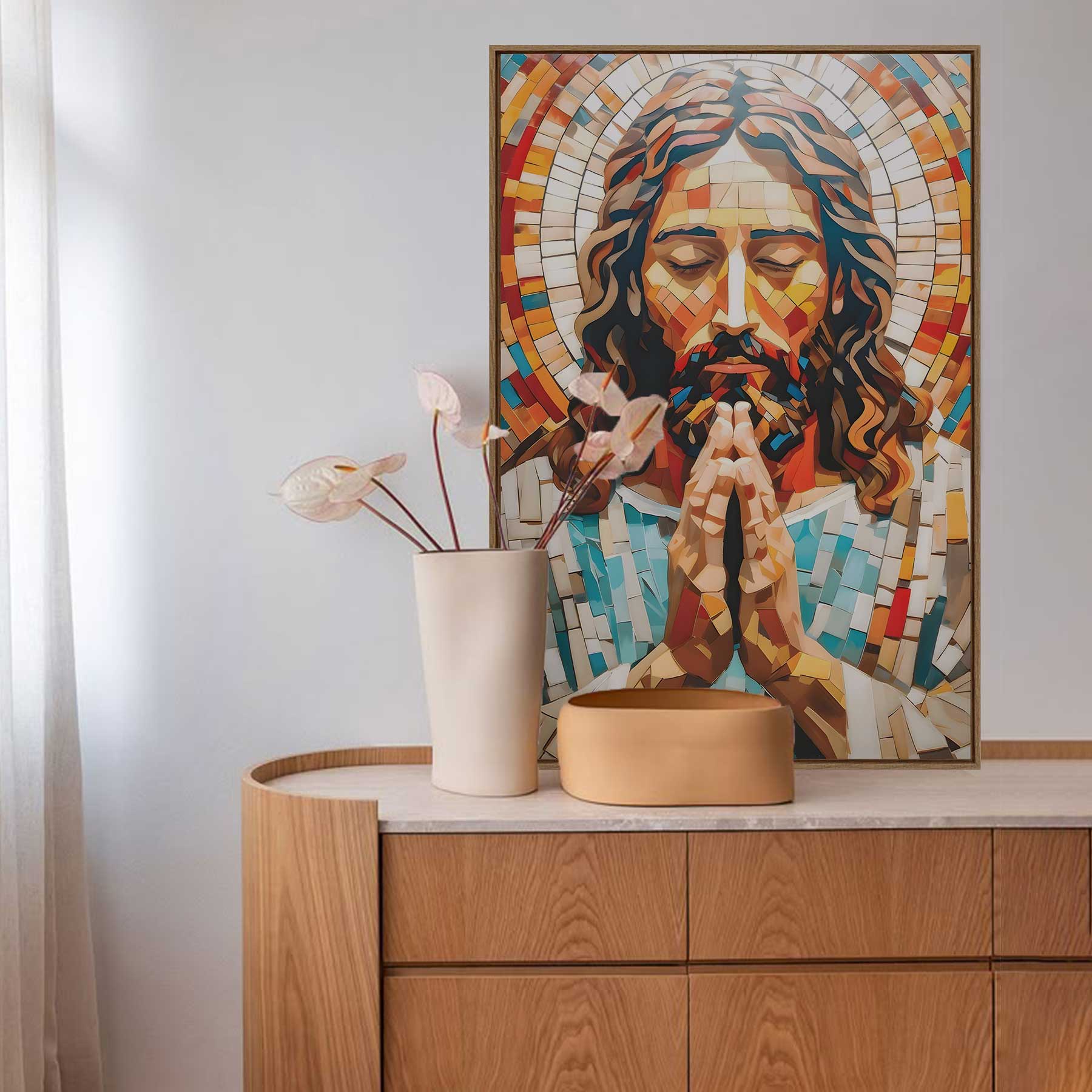 Quadro Retangular - Jesus Mosaico