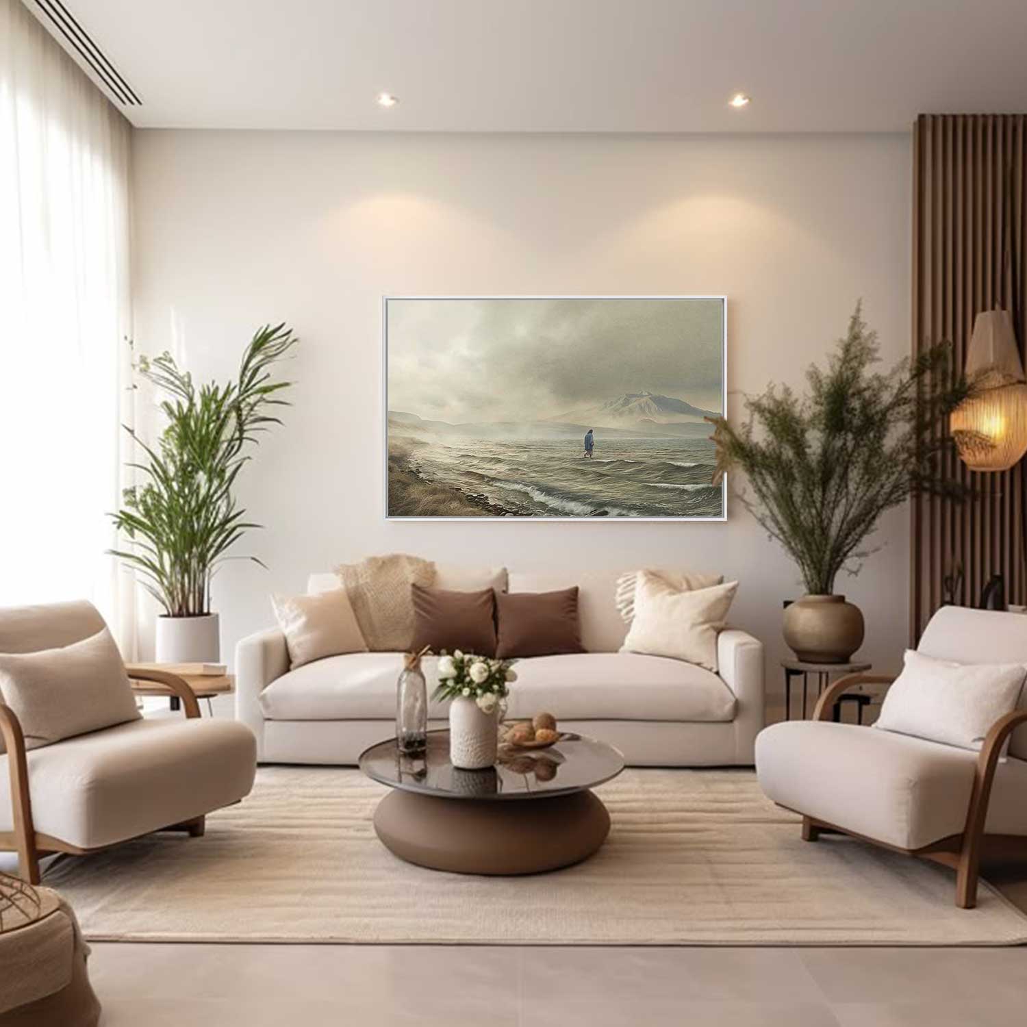 Quadro Retangular - Jesus Sobre as Águas