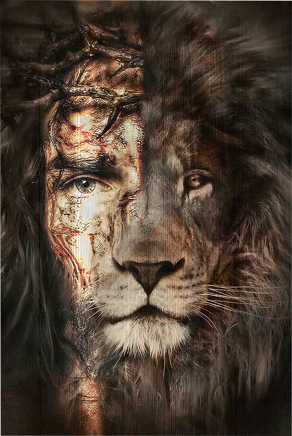 Quadro Retangular  -  Leão de Judá (A Face do Messias)