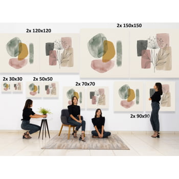 KIT 2 QUADROS FORMA E NATUREZA