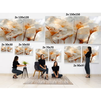 KIT 2 QUADROS PETÁLAS DE LUZ