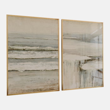 KIT 2 QUADROS CASCATA OCEÂNICA ABSTRATA KIT 2 QUADROS CASCATA OCEÂNICA ABSTRATA