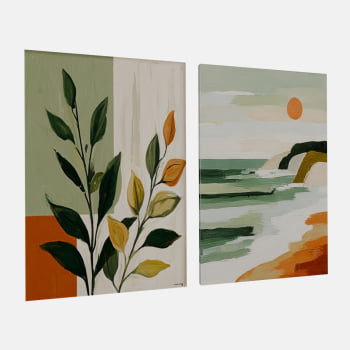 KIT 2 QUADROS DUO NATUREZA E MAR
