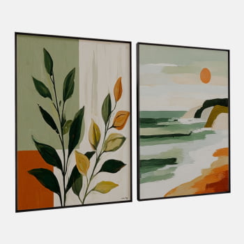 KIT 2 QUADROS DUO NATUREZA E MAR