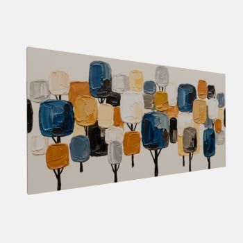 QUADRO  FLORESTA TEXTURIZADA ABSTRATA