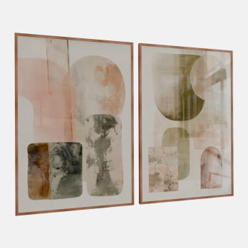 KIT 2 QUADROS  FORMAS ORGÂNICAS SUAVES