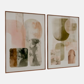 KIT 2 QUADROS  FORMAS ORGÂNICAS SUAVES