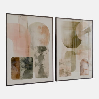 KIT 2 QUADROS  FORMAS ORGÂNICAS SUAVES