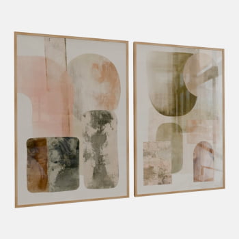 KIT 2 QUADROS  FORMAS ORGÂNICAS SUAVES