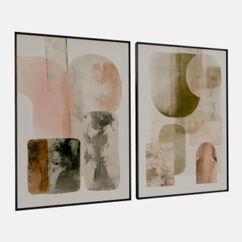 KIT 2 QUADROS  FORMAS ORGÂNICAS SUAVES
