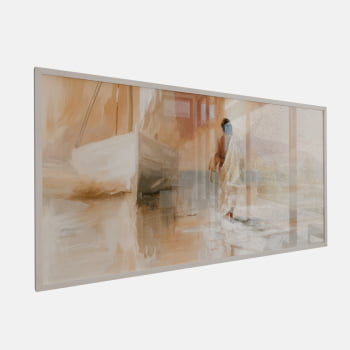 QUADRO PINTURA ABSTRATA JESUS SOBRE AS ÁGUAS