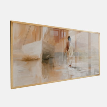 QUADRO PINTURA ABSTRATA JESUS SOBRE AS ÁGUAS