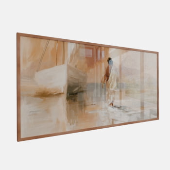 QUADRO PINTURA ABSTRATA JESUS SOBRE AS ÁGUAS