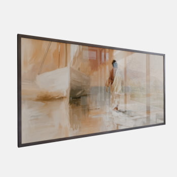 QUADRO PINTURA ABSTRATA JESUS SOBRE AS ÁGUAS