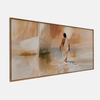 QUADRO PINTURA ABSTRATA JESUS SOBRE AS ÁGUAS