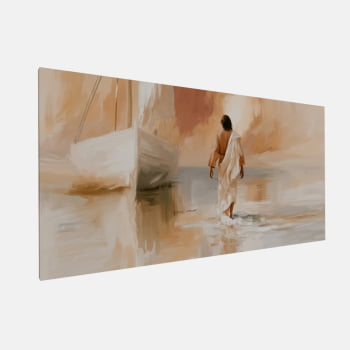 QUADRO PINTURA ABSTRATA JESUS SOBRE AS ÁGUAS