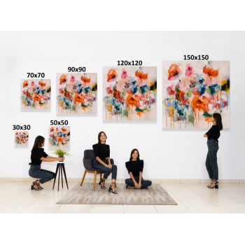 QUADRO JARDIM FLUIDO ABSTRATO