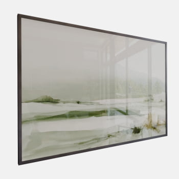 QUADRO HORIZONTE CAMPESTRE EM AQUARELA