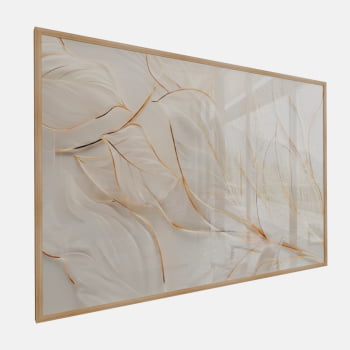 QUADRO FOLHAS DOURADAS DELICADAS