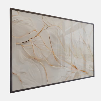 QUADRO FOLHAS DOURADAS DELICADAS