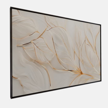 QUADRO FOLHAS DOURADAS DELICADAS