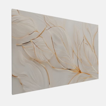 QUADRO FOLHAS DOURADAS DELICADAS