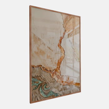 QUADRO  FLUIR DOURADO ABSTRATO